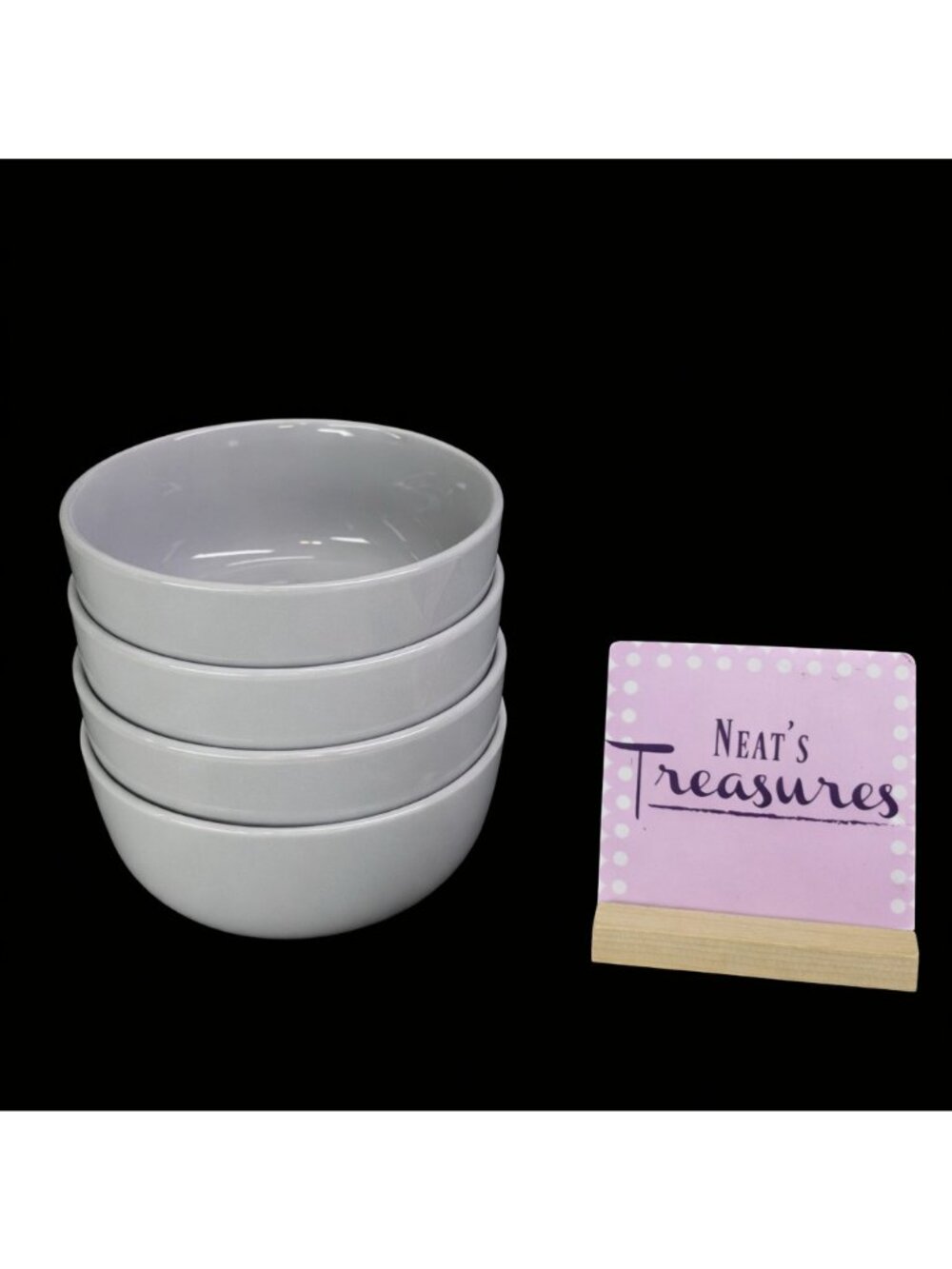 Gibson Home OSLO Gray Chip & Scratch Resistant Porcelain Soup Cereal Bowls Set 4
